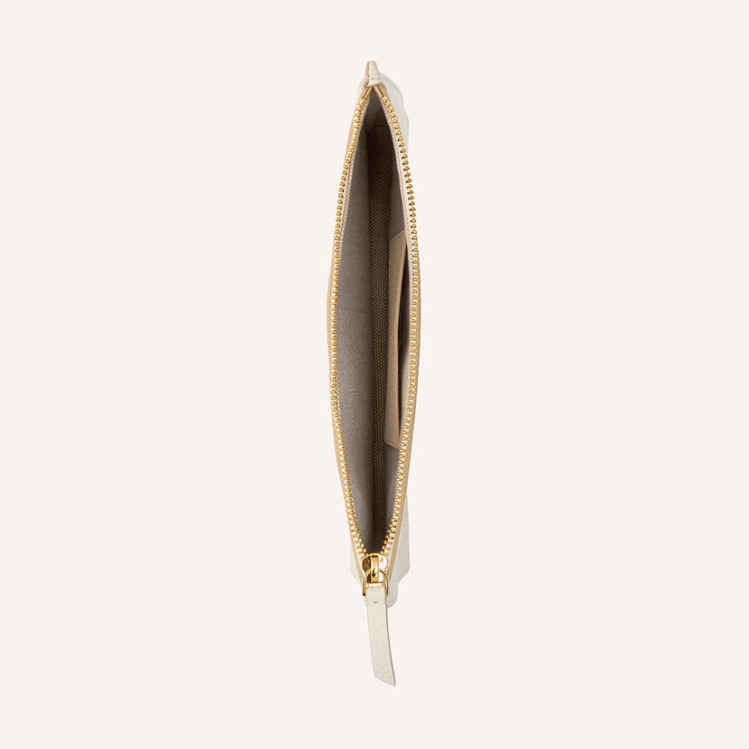 Leather Clutch Pouch (Ivory)