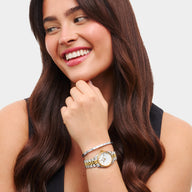 Pearl Belgravia & Crystal Heart Bangle Set (Silver)