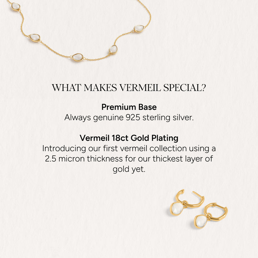 Signature Cut White Quartz Stud Earrings (Gold)