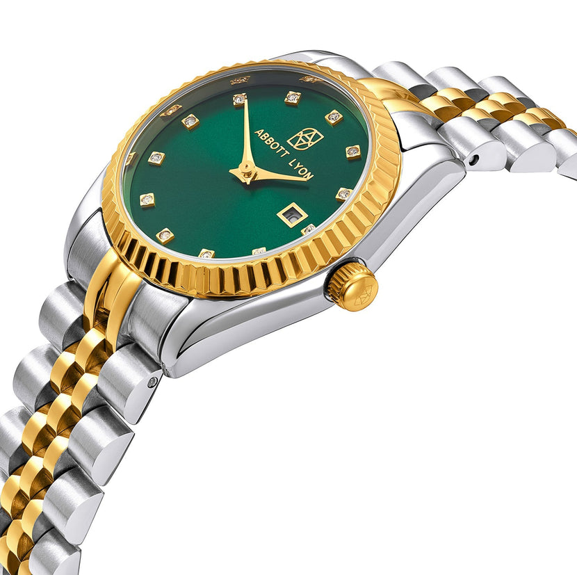 Mini Two Tone Emerald Link Belgravia 30 Watch
