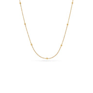 Layering Sphere Chain Necklace 14-16 in (Gold)