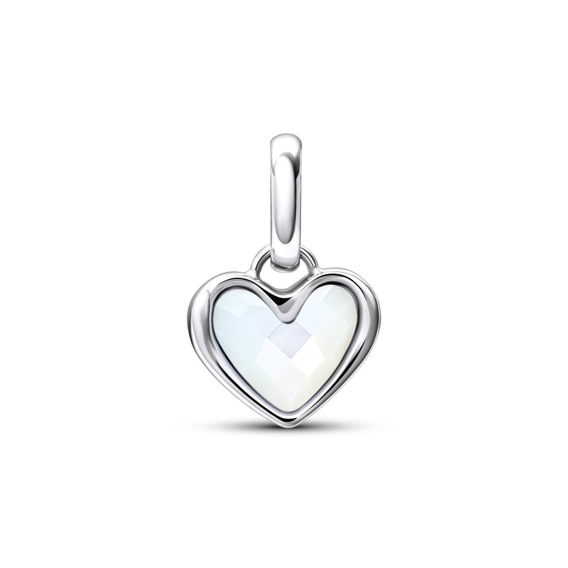 White Quartz Heart Pendant (Silver)