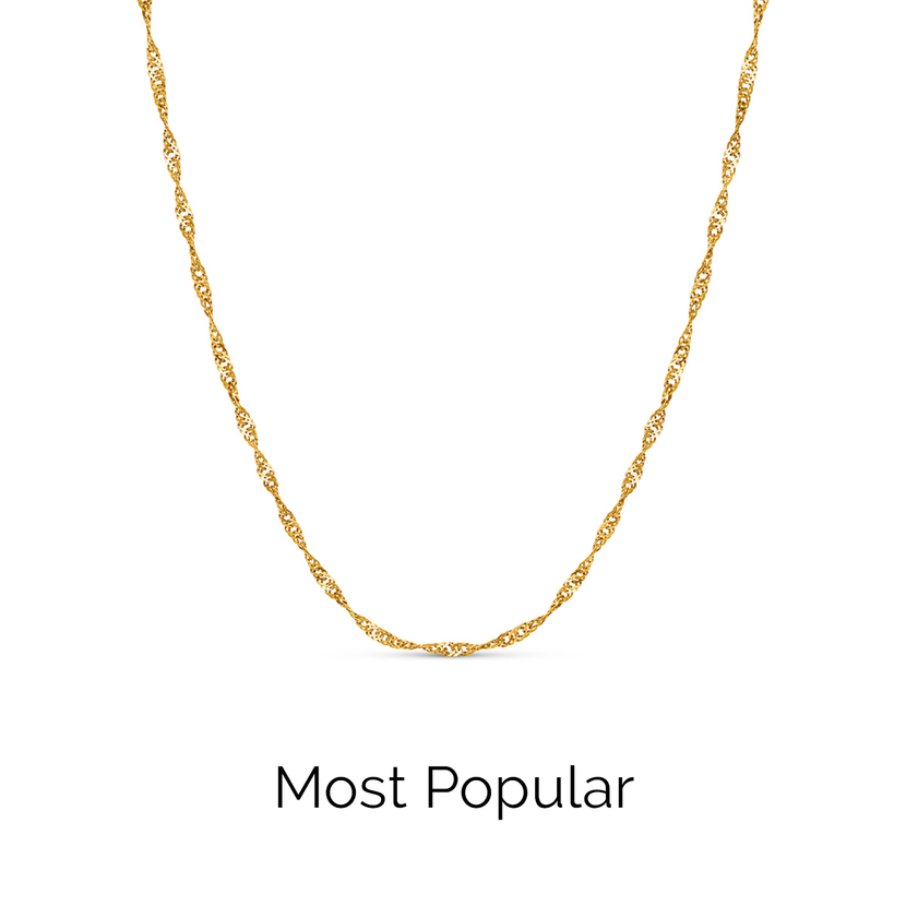 Layering Twisted Chain Necklace (Gold)