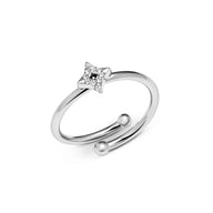 Moon and Back Star Ring (Silver)