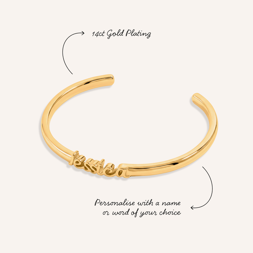 Script Name Cuff Bangle (Gold)