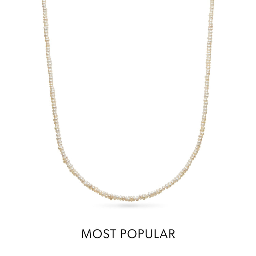 Layering Blue Apatite Beaded Necklace (Gold)