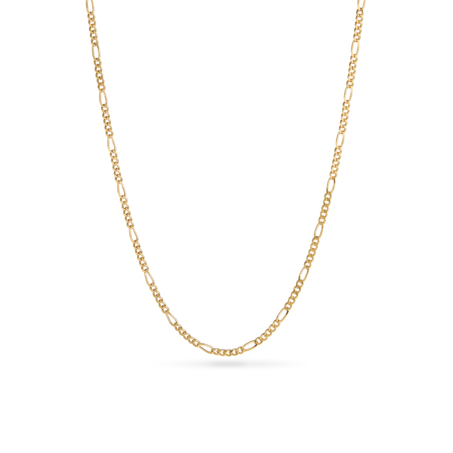 Small Figaro Chain Necklace (Gold) - Main Image