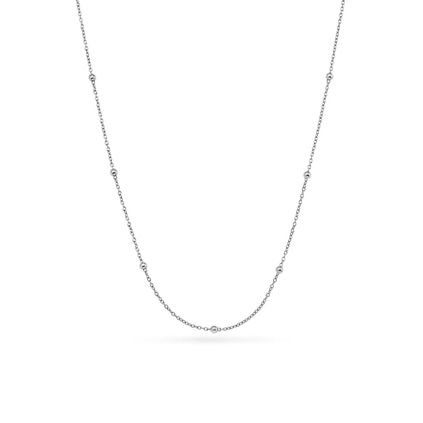 Fine Sphere Chain Necklace (Silver)