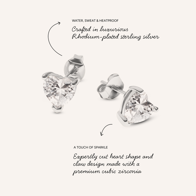 Heart Ring & Earrings (Silver)