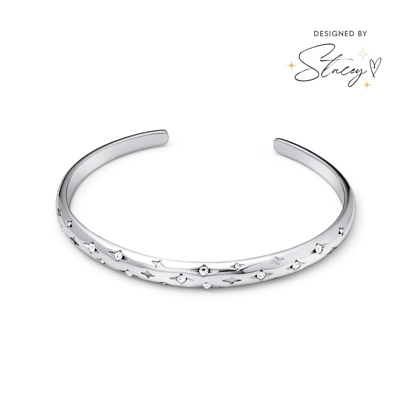 Moon and Back Bangle (Silver) - Worth £69