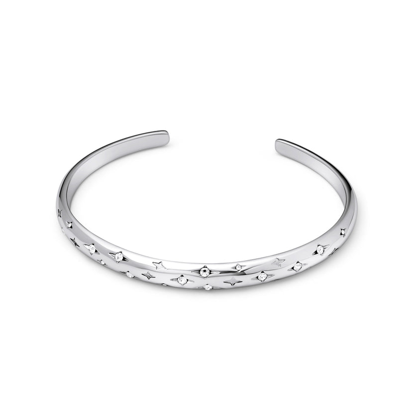 Moon and Back Bangle (Silver)