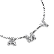 Spotlight Pavé Bubble Name Necklace (Silver)