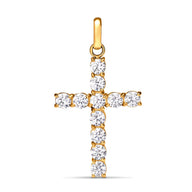 La Croix Crystal Cross Pendant (Gold)