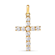 La Croix Crystal Cross Pendant (Gold)
