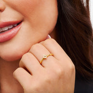 Moon and Back Star Ring (Gold)