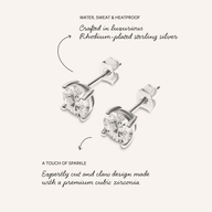 Round Solitaire Stud Earrings 1ct (Silver)