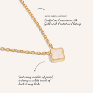Fine Mini Pearl Clover Necklace (Gold)