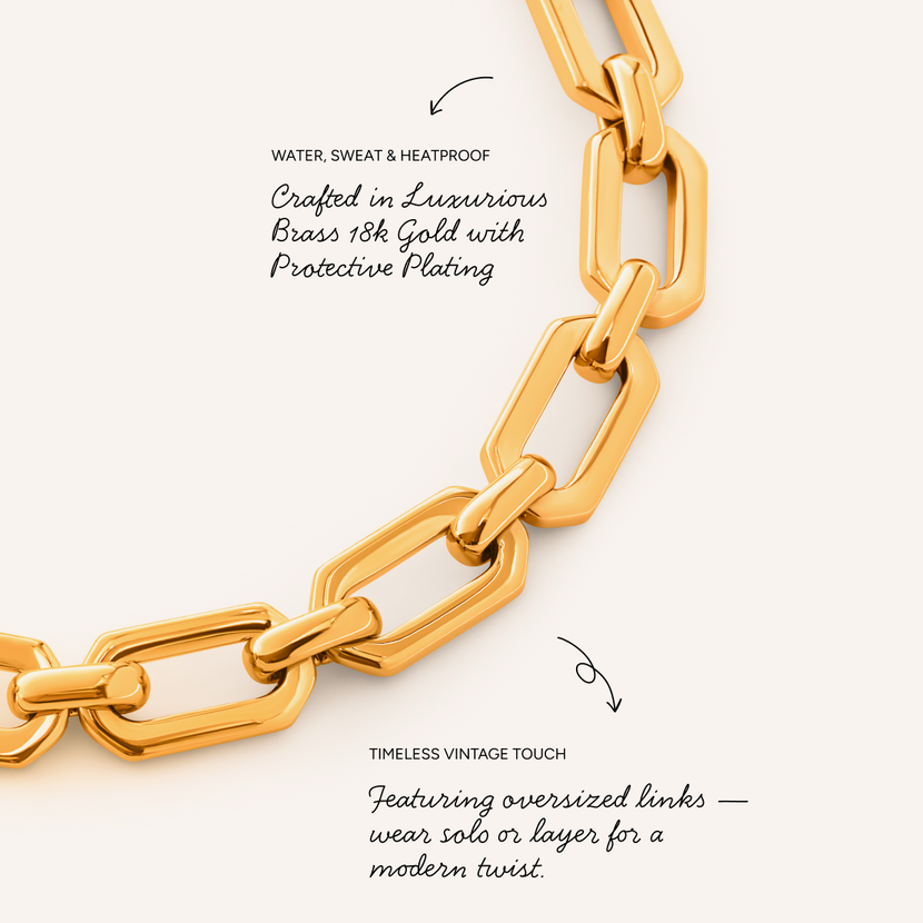 Statement Link Necklace (Gold)