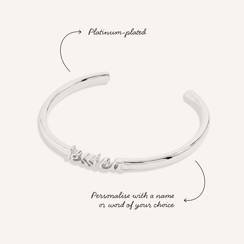 Script Name Cuff Bangle (Silver)