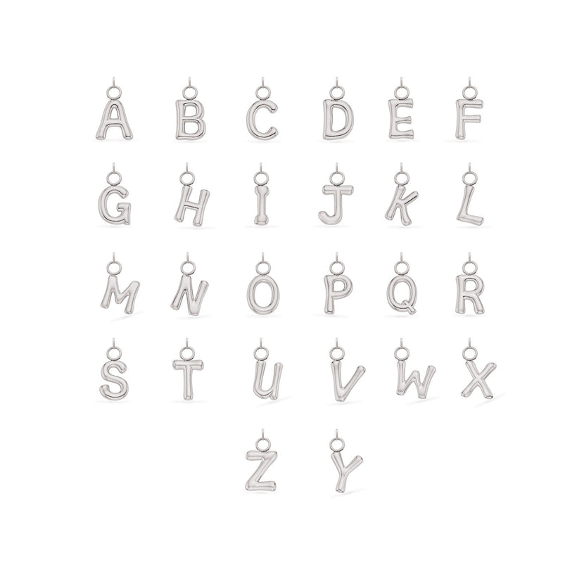 Mini Molten Initial Charm (Silver)