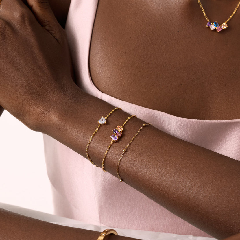 Birthstone Heart Legacy Bracelet 1ct (Gold)