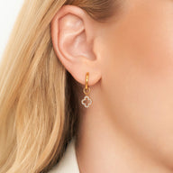 Clover Huggie Hoops (Gold)