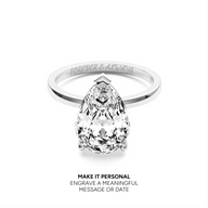 Pear Cut Solitaire Ring 2ct (Silver)