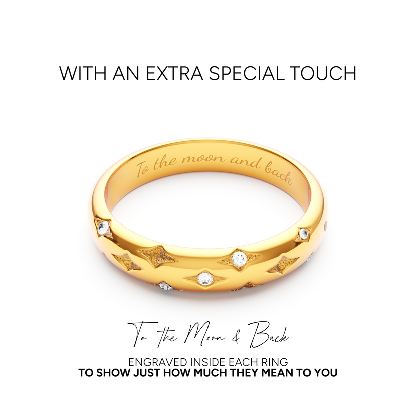 Moon and Back Ring (Gold)