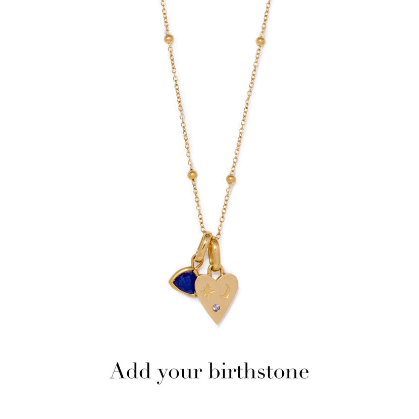 Custom Stamped Heart Pendant Necklace (Gold)