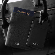 Men's Leather Luggage Tag (Black)