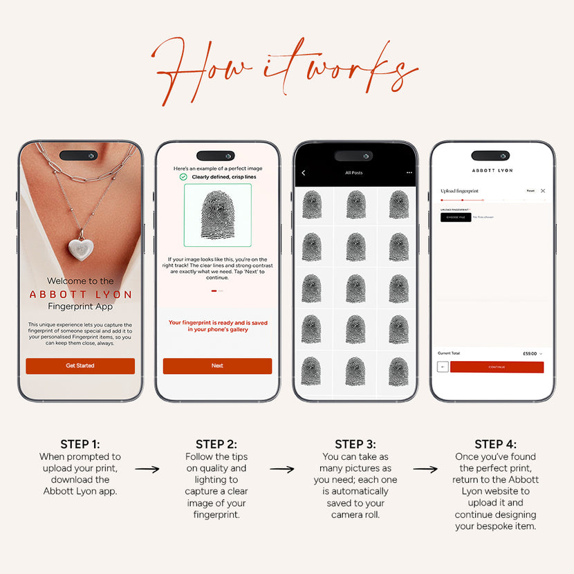 Organic Fingerprint Droplet Necklace (Silver)