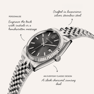 Men's 41mm Belgravia Grey Watch & Memento Cuff Bangle Set (Silver)