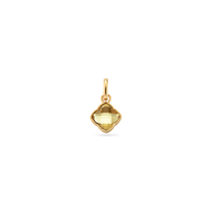 Faceted Birthstone Clover Pendant (Gold)