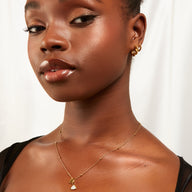 Mini Letter Sphere Chain Necklace (Gold)