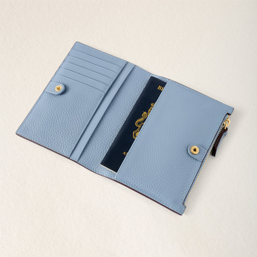 Leather Passport Holder (Powder Blue)