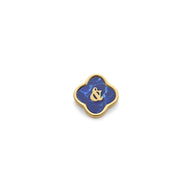 Blue Lace Agate Clover Charms (Gold) - &