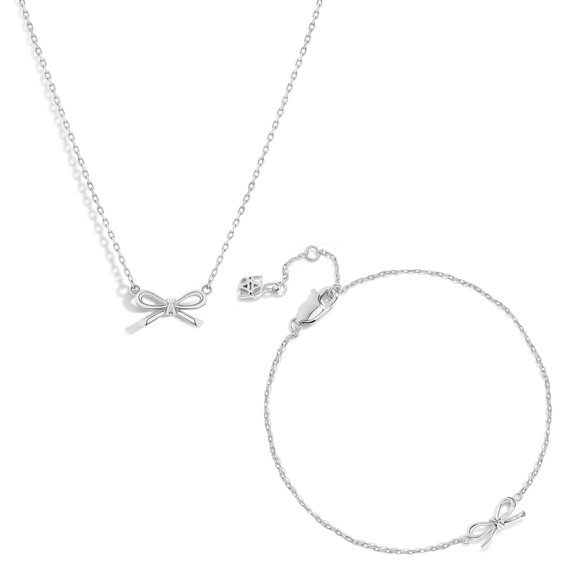 Fine Bow Jewellery Set (Silver)