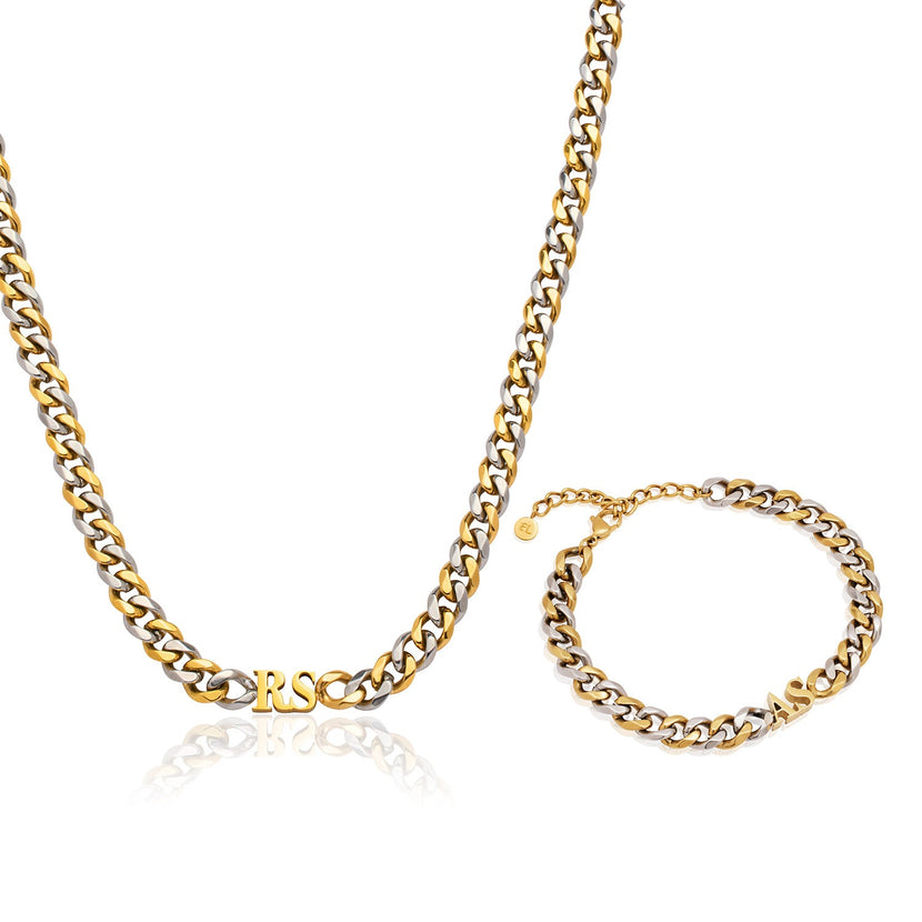 Initial Curb Set (Gold/Silver)