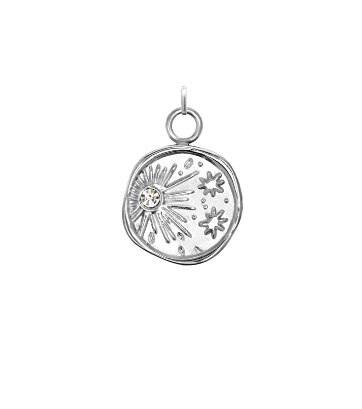 Mini Molten Coin Charm (Silver)