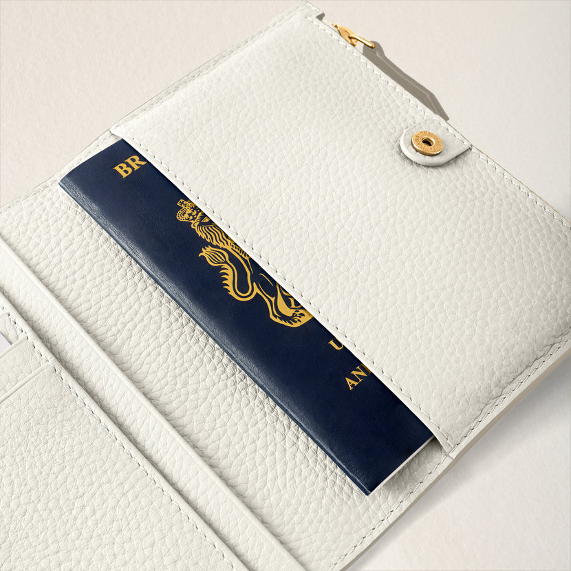 Leather Passport Holder (Ivory)