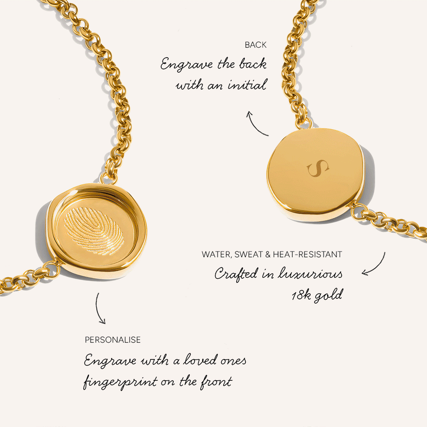 Coin Fingerprint Bracelet (Gold)