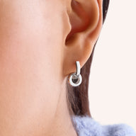 Confetti Charm Huggie Hoops (Silver)