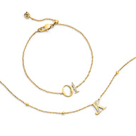 Double Initial Crystal Bracelet (Gold)