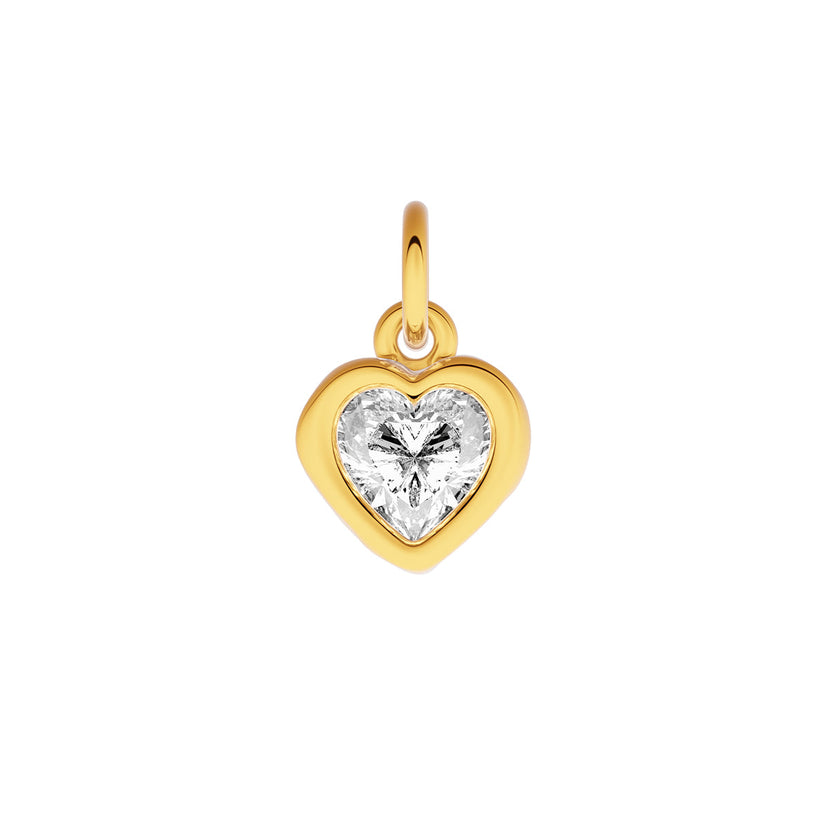 Made Mine Fine Charm - Crystal Heart (Gold)