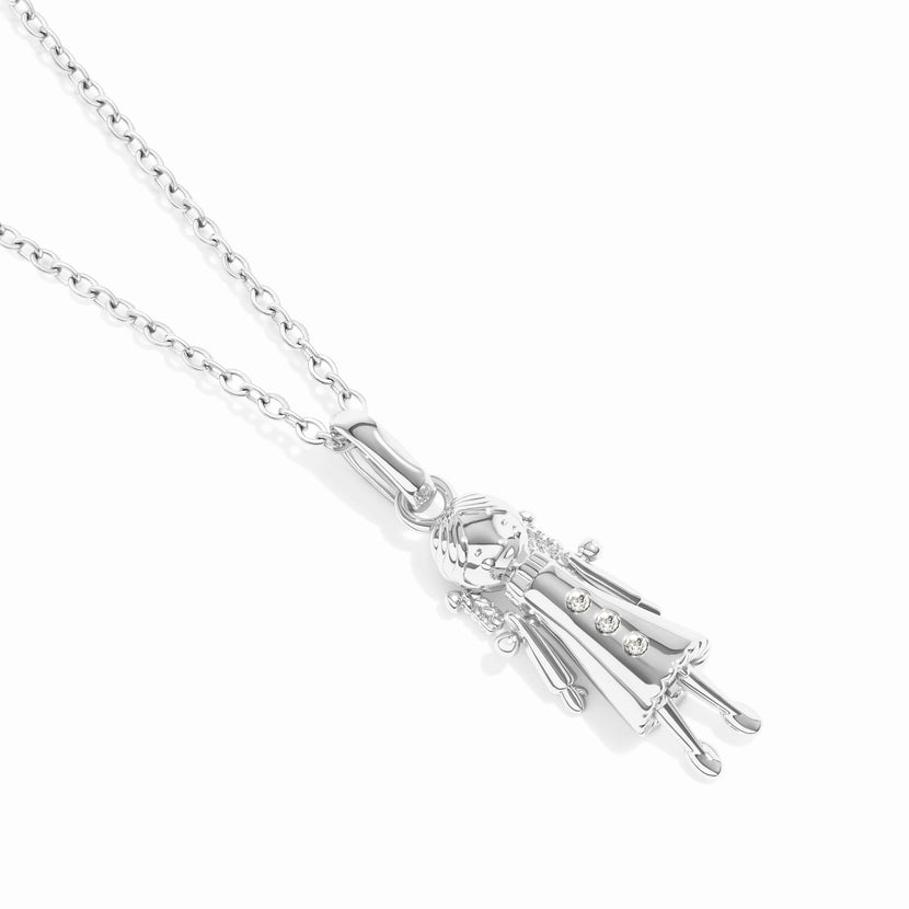 Crystal Ragdoll Necklace (Silver)