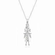 Crystal Ragdoll Necklace (Silver)