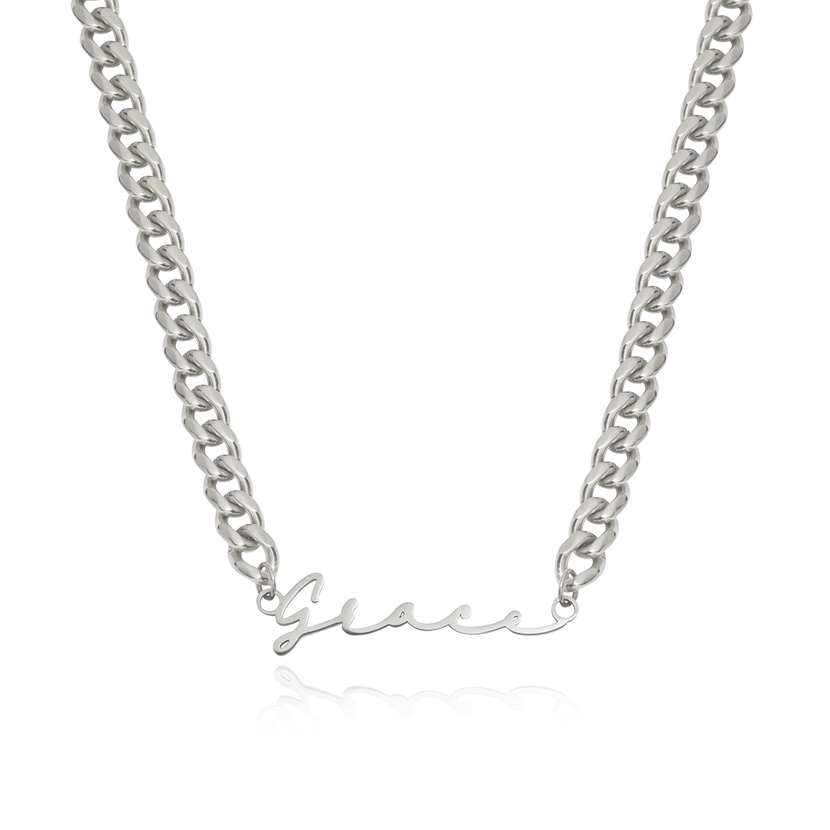 Signature Name Necklace - Silver