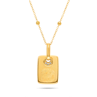 Fingerprint Written In The Stars Tag Necklace (Gold)