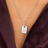 Fingerprint Written In The Stars Tag Necklace (Silver)