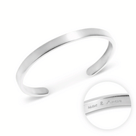 Custom Handwritten Memento Cuff Bangle (Silver)